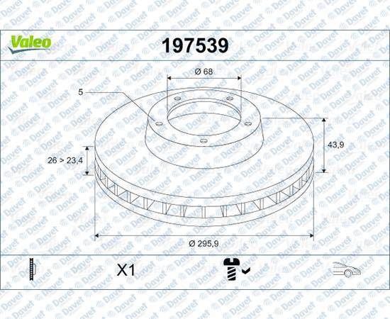 VALEO 197539 On Fren Disk Aynasi Havali 296mm Laguna Iii 2.0 16v 07> Megane Iii 08> Scenic - Grandsenic